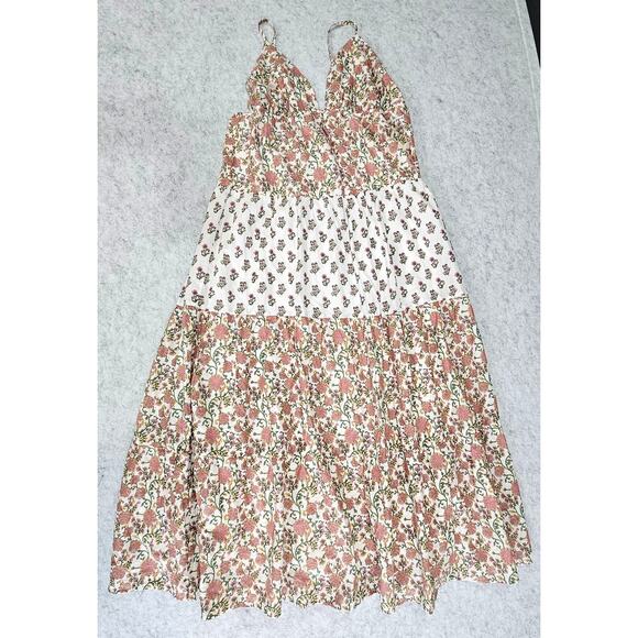 Japna Maxi Dress Cotton Floral Tiered  Fully Lined Spaghetti Straps Size XL NEW - Picture 3 of 12